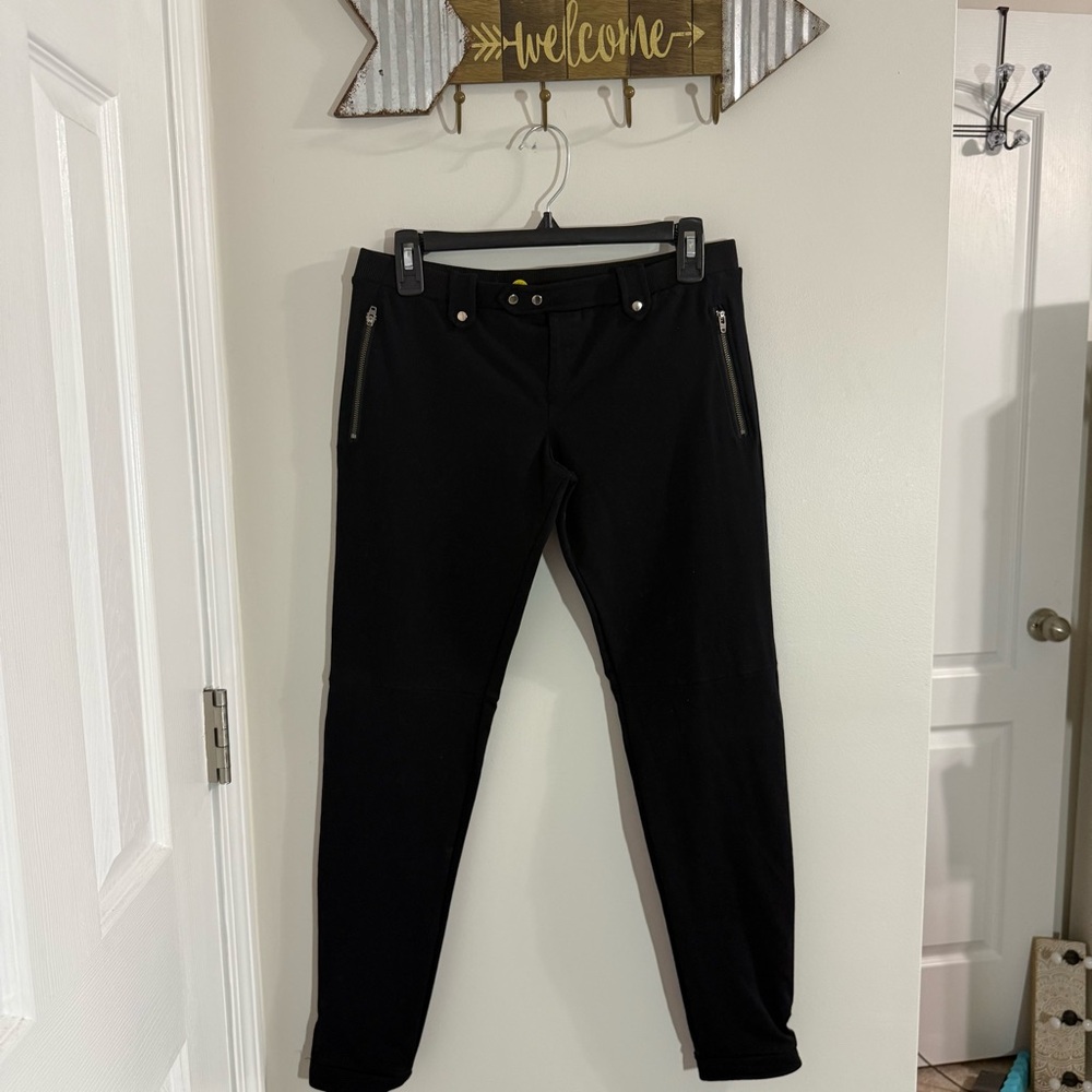 SOLOW Black Zipper Pocket Jogger Pants Size Medium
